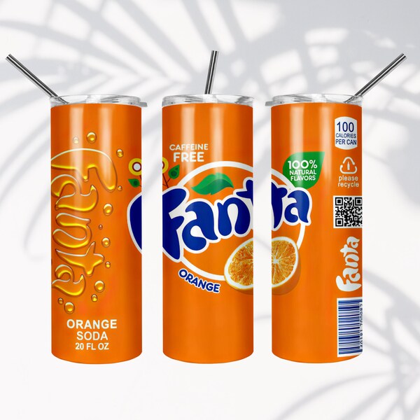 Tumbler Wrap, 'Fanta' Sublimation Design, 20oz Sublimation Tumbler Wrap, Digital Download