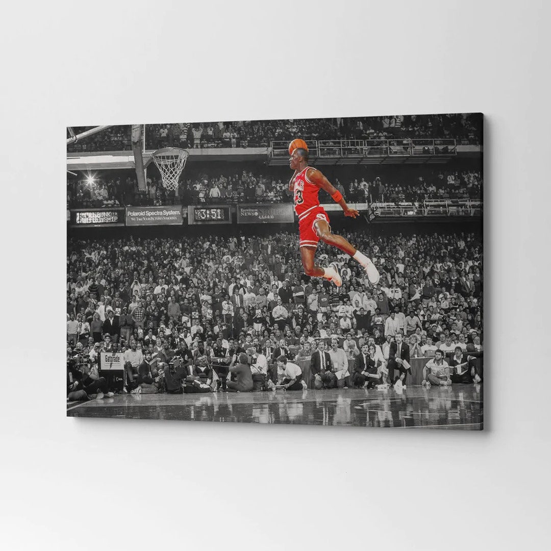 michael jordan flying from the free throw line