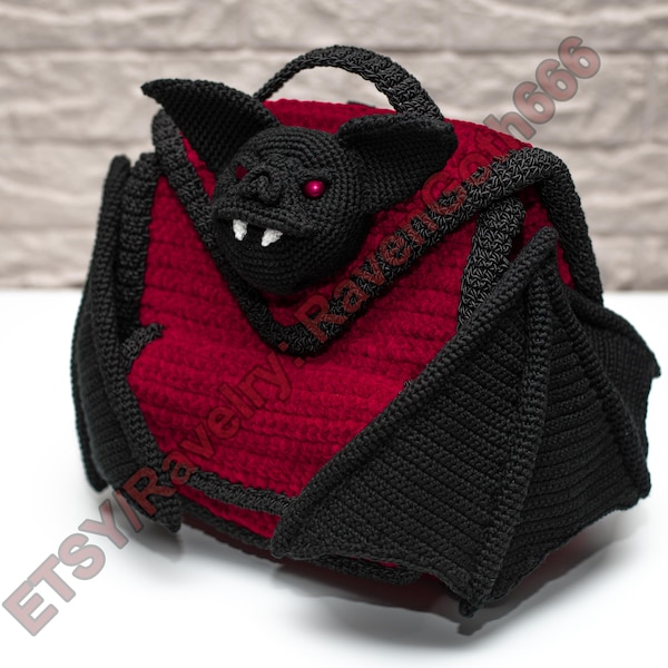 Patrón PDF de mochila de murciélago gótico