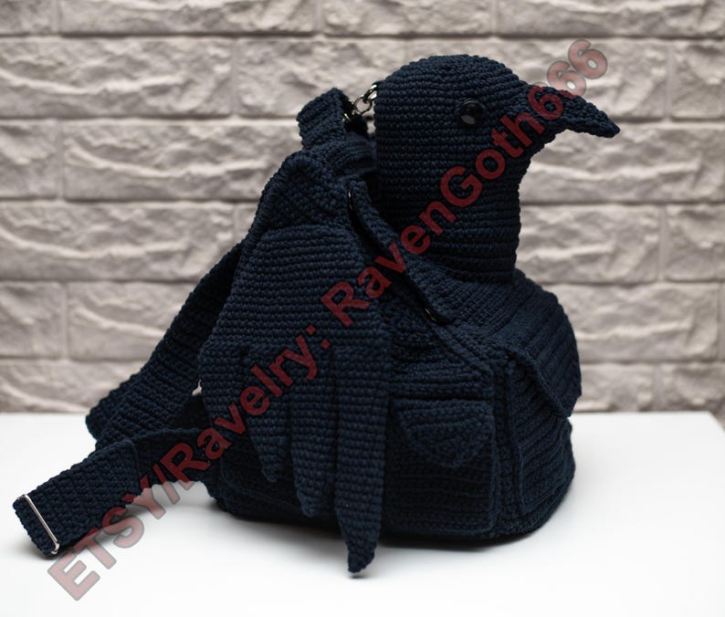 PDF Pattern Gothic Crow Backpack image 4
