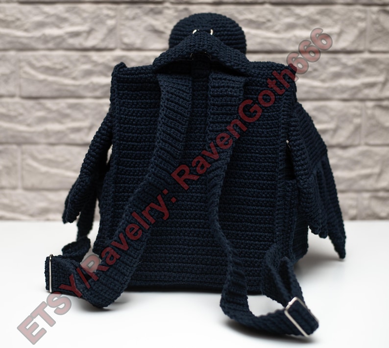 PDF Pattern Gothic Crow Backpack image 6