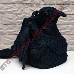 PDF Pattern Gothic Crow Backpack image 5