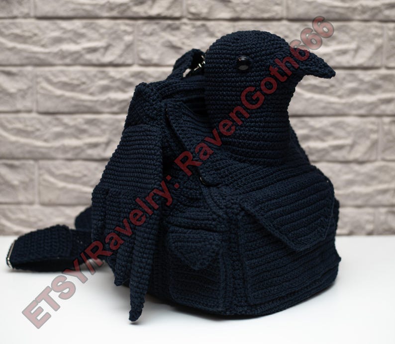 PDF Pattern Gothic Crow Backpack image 5