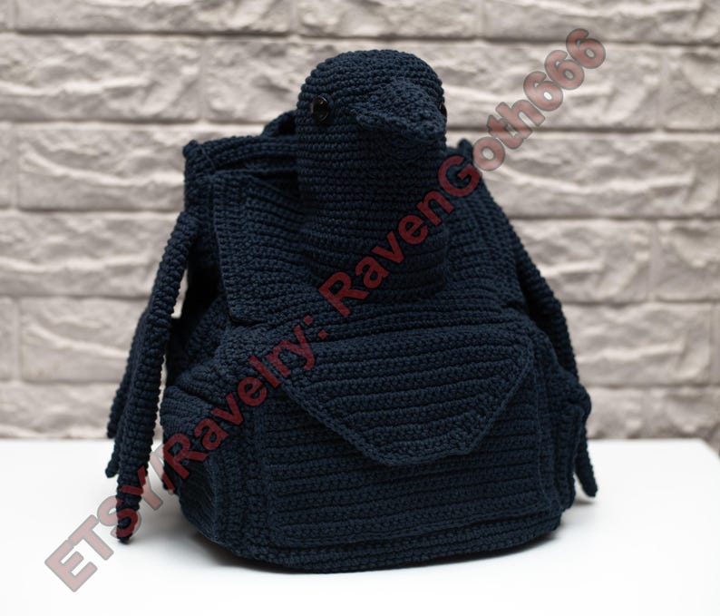 PDF Pattern Gothic Crow Backpack image 3