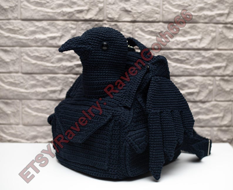 PDF Pattern Gothic Crow Backpack image 2