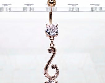 Rose Gold Bauchnabel Ring - Süßer Bauchnabel Ring - Schmuck für den Bauch - Chirurgenstahl - Y2K