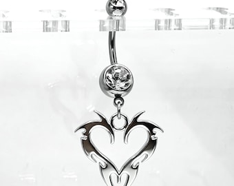 Herz Bauchnabel Ring – Bauchnabel Ring – Süßes Bauchnabel Piercing Schmuck – Schmuck aus chirurgischem Stahl – Y2K Goth Punk