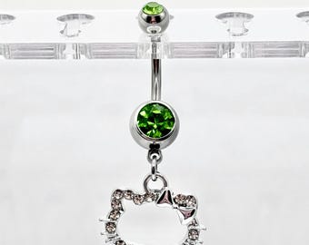 Hello Kitty Bauch Ring - Kitty Bauch Knopf Ring - Süßes Bauchnabel Piercing Schmuck - Nabel Ring - Körper Schmuck Geschenk - Chirurgenstahl - Y2K