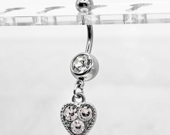 Silber Herz Bauchnabel Ring – Bauchnabel Ring – Süßes Bauch Piercing Schmuck – Nabel Ring – Körperschmuck Geschenk – Chirurgenstahl - Y2K