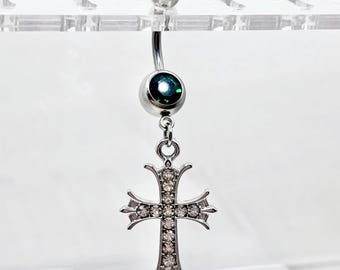 Kreuz Bauchnabel Ring - Bauchnabel Ring - Punk Schmuck - Bauchnabel Ring - Körperschmuck - Chirurgenstahl - Y2K Halloween
