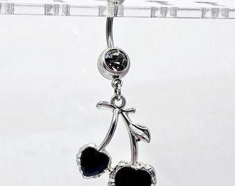 Kirsch Bauch Ring – Bauchnabel Ring – Gothic Schmuck – Bauchnabel Ring – Handgemachter Schmuck – Chirurgenstahl