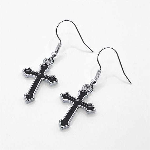 Punk Cross Earrings – Dangle Drop Earrings – Cute Aesthetic