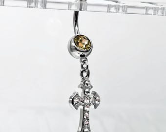 Kreuz Bauchnabel Ring - Bauchnabel Ring - Punk Bauchnabel Ring - Schmuck Geschenk - Chirurgenstahl - Y2K