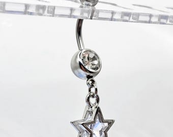 Stern Herz Bauchnabel Ring – Punk Bauchnabel Ring – Schmuck für den Bauchnabel – Valentinstag – Chirurgenstahl – Y2K Goth