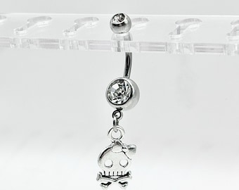 Schädel Bauch Ring - Bauchnabel Ring - Punk Piercing Schmuck - Nabel Ring - Weihnachtsgeschenk Schmuck Geschenk - Chirurgenstahl - Y2