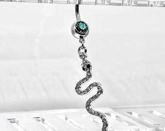 Schlangen Bauch Ring – Bauchnabel Ring – Süßes Bauch Piercing Schmuck – Nabel Ring – Körper Schmuck Geschenk – Chirurgenstahl - Y2K