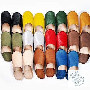 Mens Moroccan Babouche Slippers, Handmade from Soft Organic Leather, Mens House Slippers, Mules Made in Marrakesh, Gift for Father