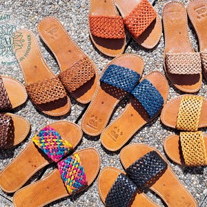 Moroccan Braided Leather Sandals For Women, Moroccan Handmade Leather Sandals, Handcrafted Summer Sandals, Colorful Beach Leather Sandals