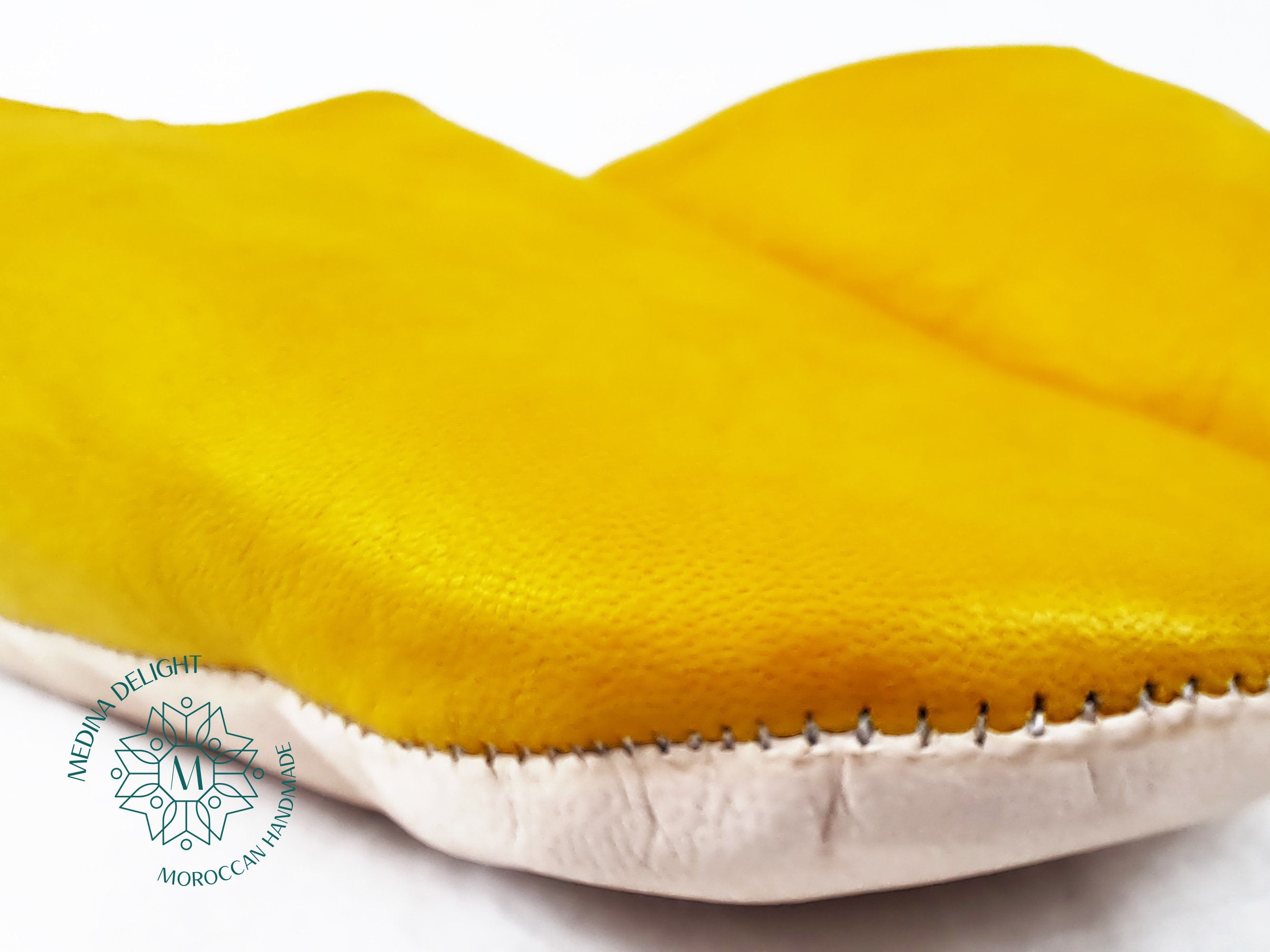 Pantofole In Pelle Marocchina Fatte A Mano: Babbucce Berbere Gialle Da Uomo - Italia - Foto 7