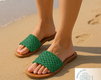 Moroccan Braided Leather Sandals: Handmade Summer Beach Shoes
