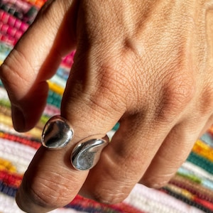 Rock ring, Statement silver ring, Organic shape ring, Sterling silver ring, open band ring, minimalist ring, sculptural ring, modern ring