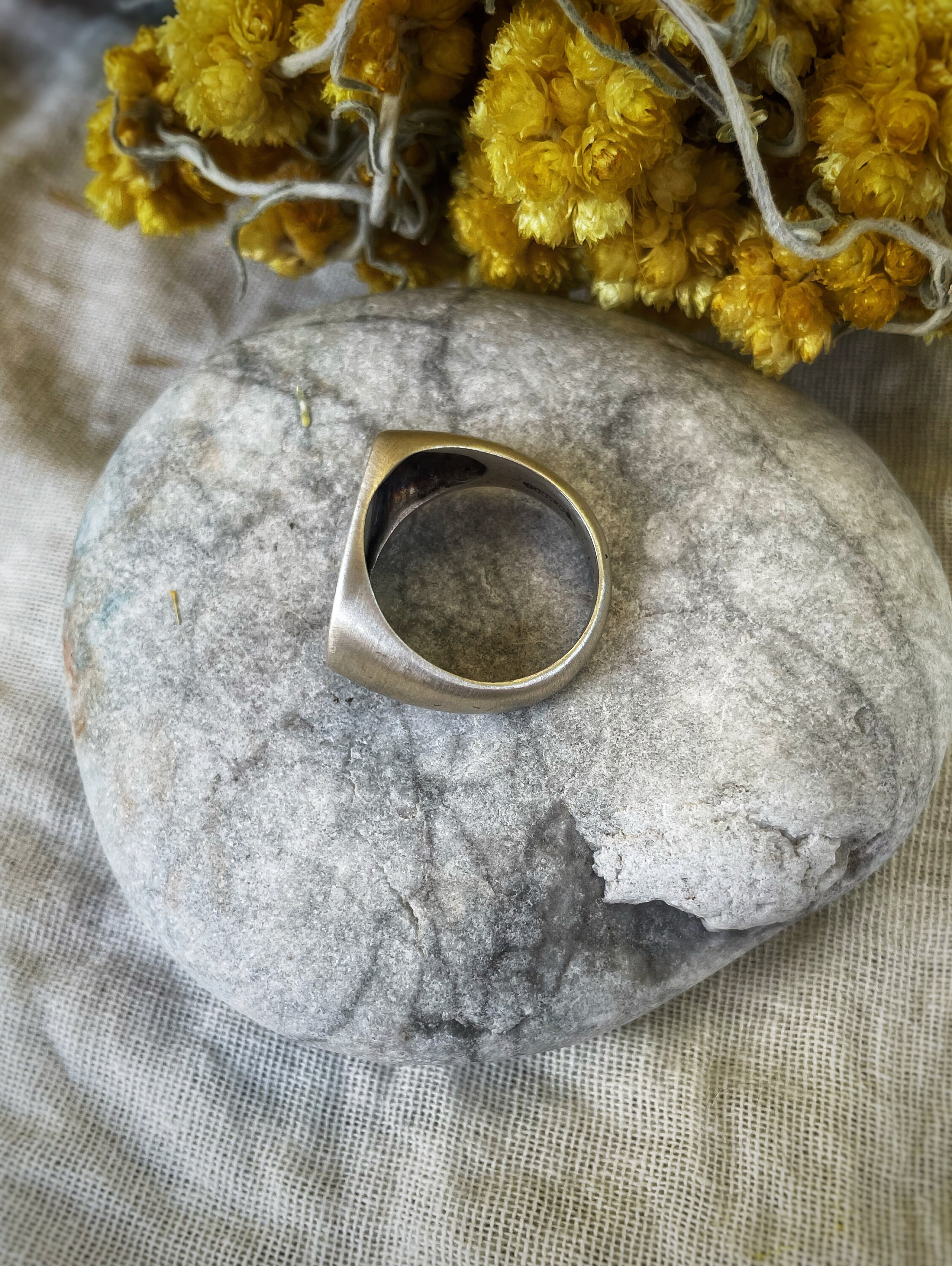 Silver Signet Ring Round Moshi Pink - Orbis main image 0
