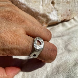 Raw organic silver ring, Irregular silver ring, Sterling silver ring, Sculptural silver ring, Statement ring, minimalist ring, modern ring