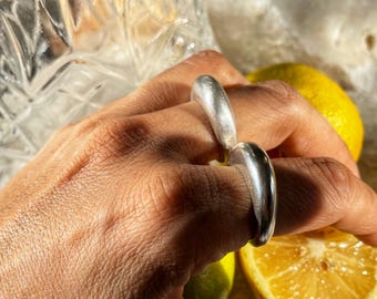 Handmade Sterling Silver Dome Ring: Chunky Minimalist Statement
