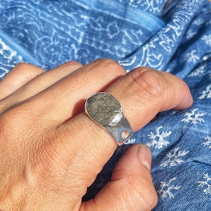 Raw organic silver ring, Irregular silver ring, Sterling silver ring, Sculptural silver ring, Statement ring, minimalist ring, modern ring