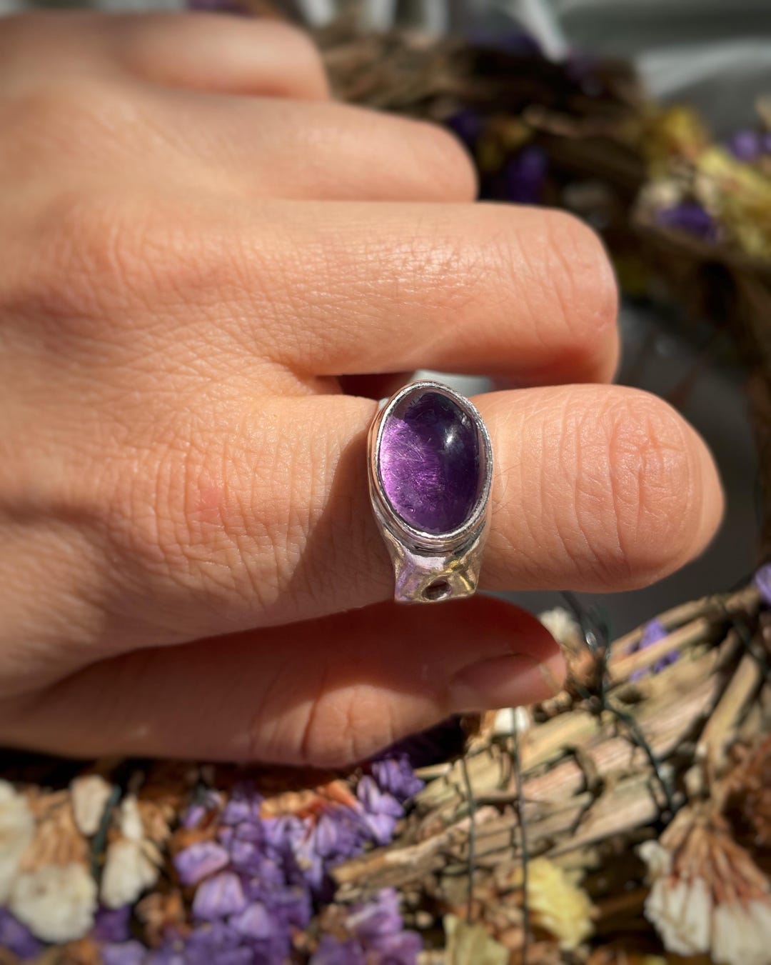Purple Zircon Ring, Statement Stone Ring, Purple Zircon Stone, Modern ...