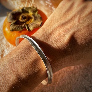 Irregular sterling silver bracelet/silver open bangle/ Unique statement bracelet/ silver minimalist bracelet/ simple bangle/modern bracelet