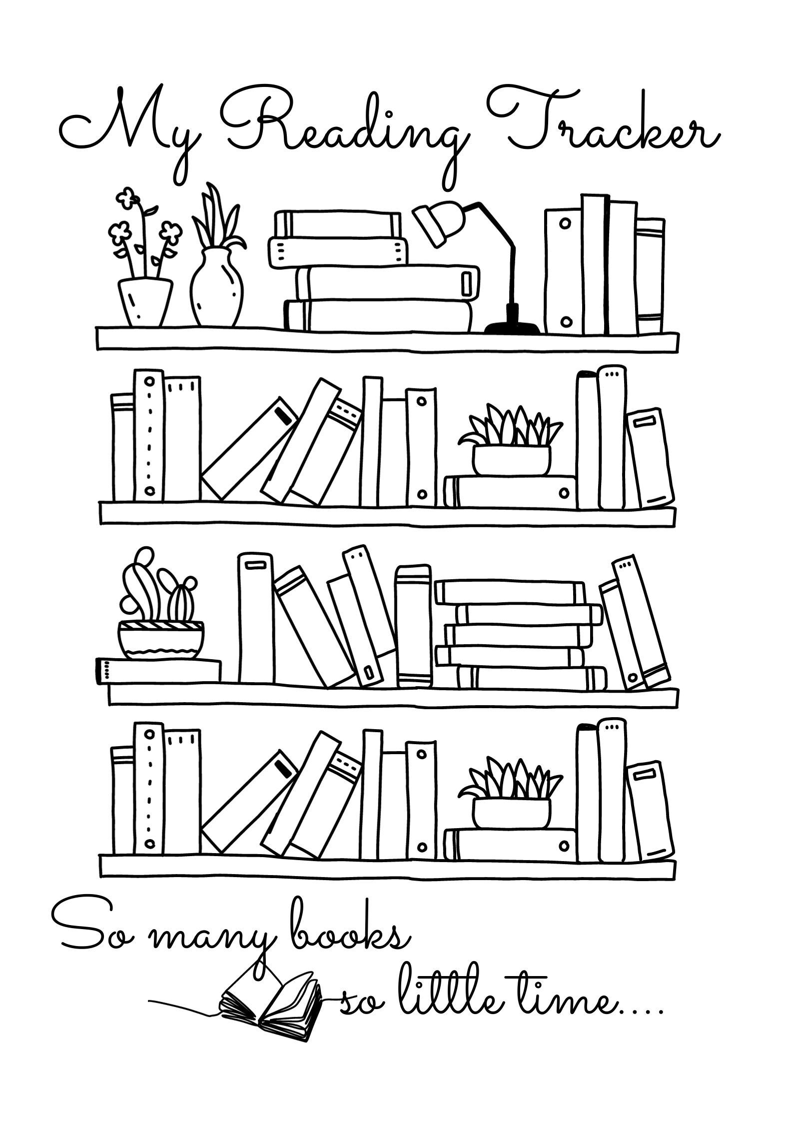 Reading tracker PDF download/PRINTABLE Reading Log/ Book Tracker/ Bookshelf