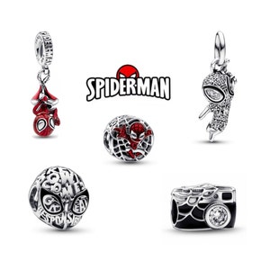 Disney Marvel Soaring City Charms Spiderman Mask Clasp Bracelet for Women  Jewelry Fine Camera Selfie Beads The Avengers Bangles