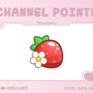 Strawberry Cute Channel Points Icon Emote for Twitch Streamers - Instant Download