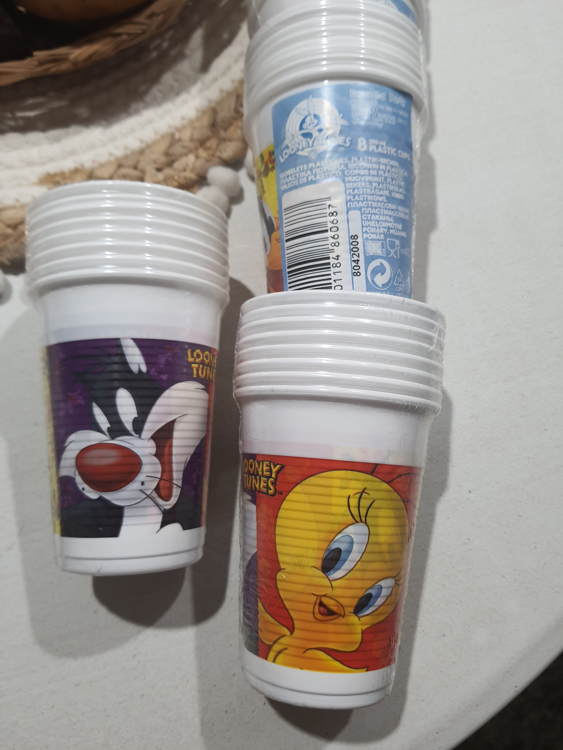 8 X Looney Tunes Plastic Drinking Cups - Etsy
