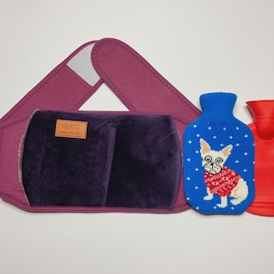 Purple Hot Water Bottle Waist Belt with hot water bottle & cover