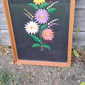 Kalocsa Hand Embroidered picture floral wall art gifts ,Hungarian folk art, embroidered flowers, home decor for kitchen, wall hanging decor