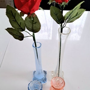 Set of 4 colored Farmhouse handmade decorative Clear glass vases, modern vase, Colorful rainbow abstract glass tall vases, minimalist vase