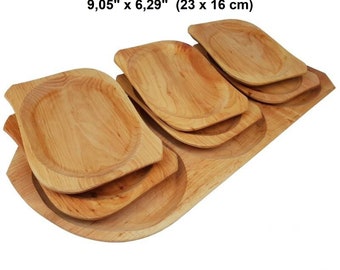 Oblong wooden bowl, Layered wooden bowls Oval wooden bowls, wooden bowl set, wood bowl for food, wood serving bowls set, wooden pinch bowls