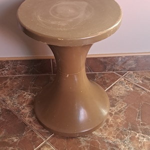 Rustic Brown Plastic Tulip Chair, Space Age plastic stool,  french home decor, Space  tulip stool 1970s, Retro garden and home decoration