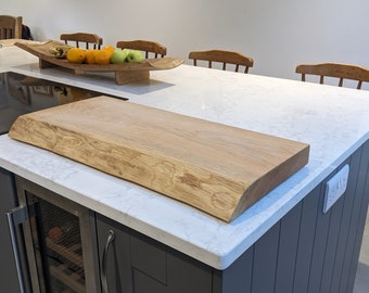 Extra Large Live Edge Oak Chopping Board Solid Oak chopping block and serving or charcuterie board