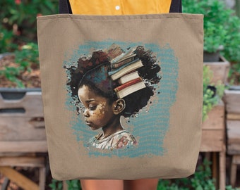 Bolso de mano Black Girl and Books Words 2