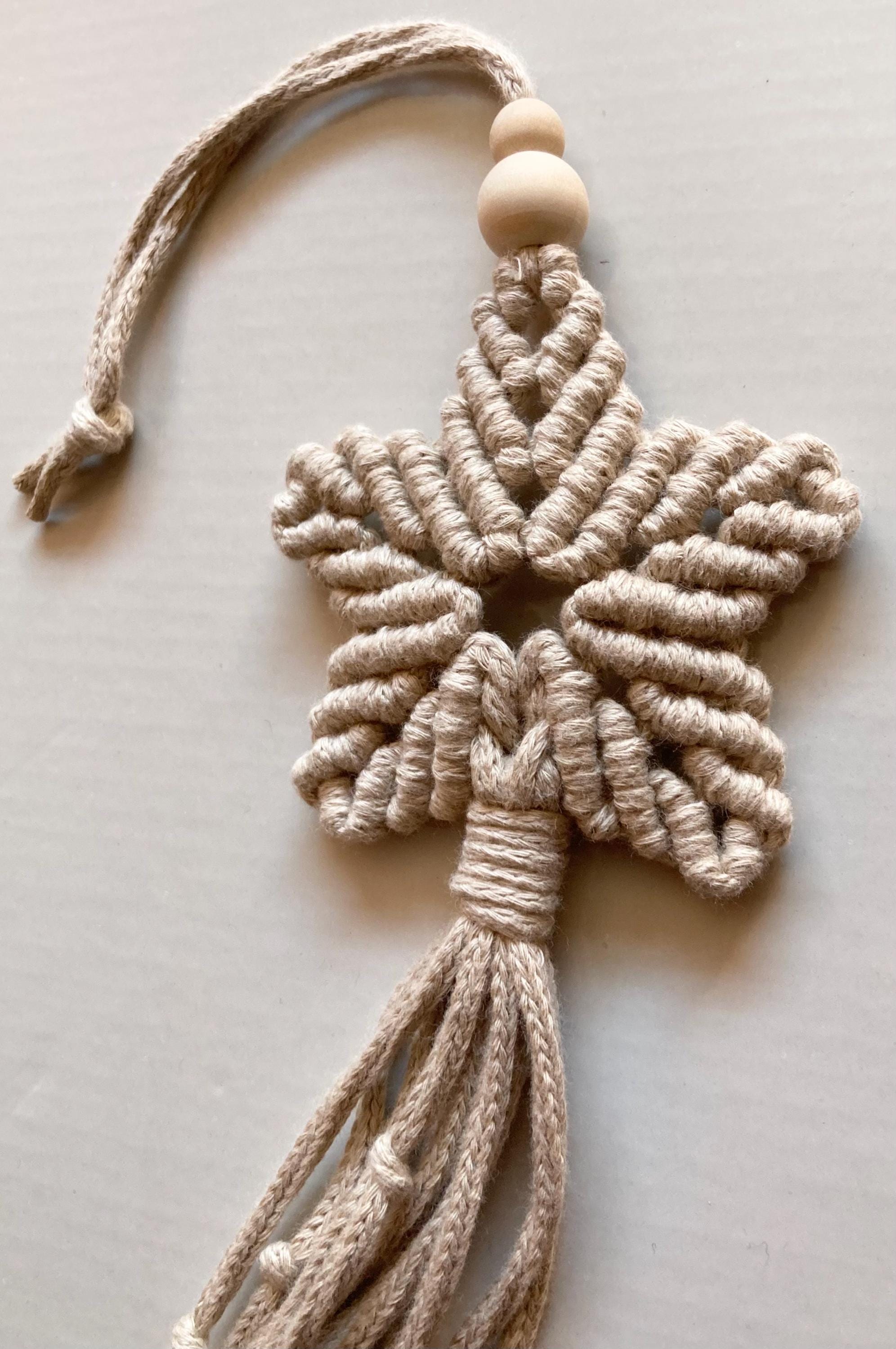 Beige Macrame Star: Boho, window/door hanging, teacher gift, accessory.