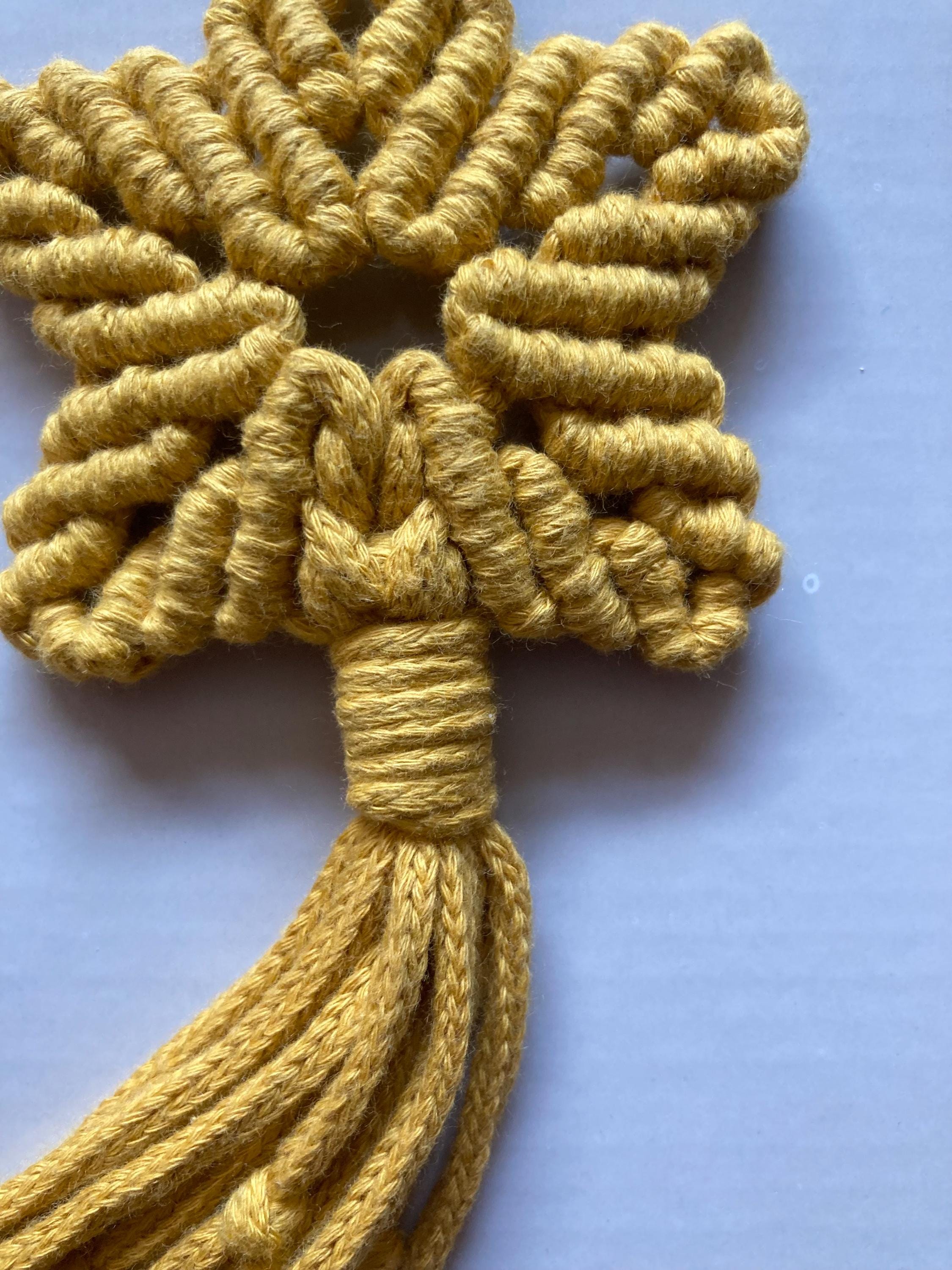 Macrame Hanging Star: Mustard Yellow Boho Window/Door accessory, teacher gift.