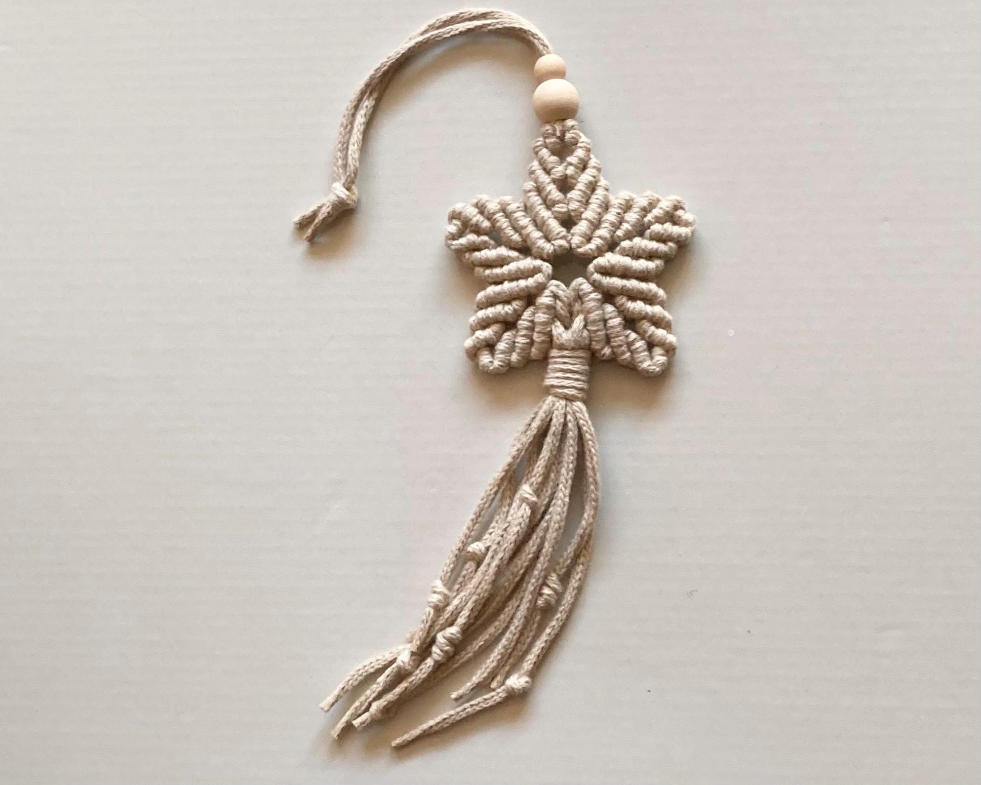 Beige Macrame Star: Boho, window/door hanging, teacher gift, accessory.