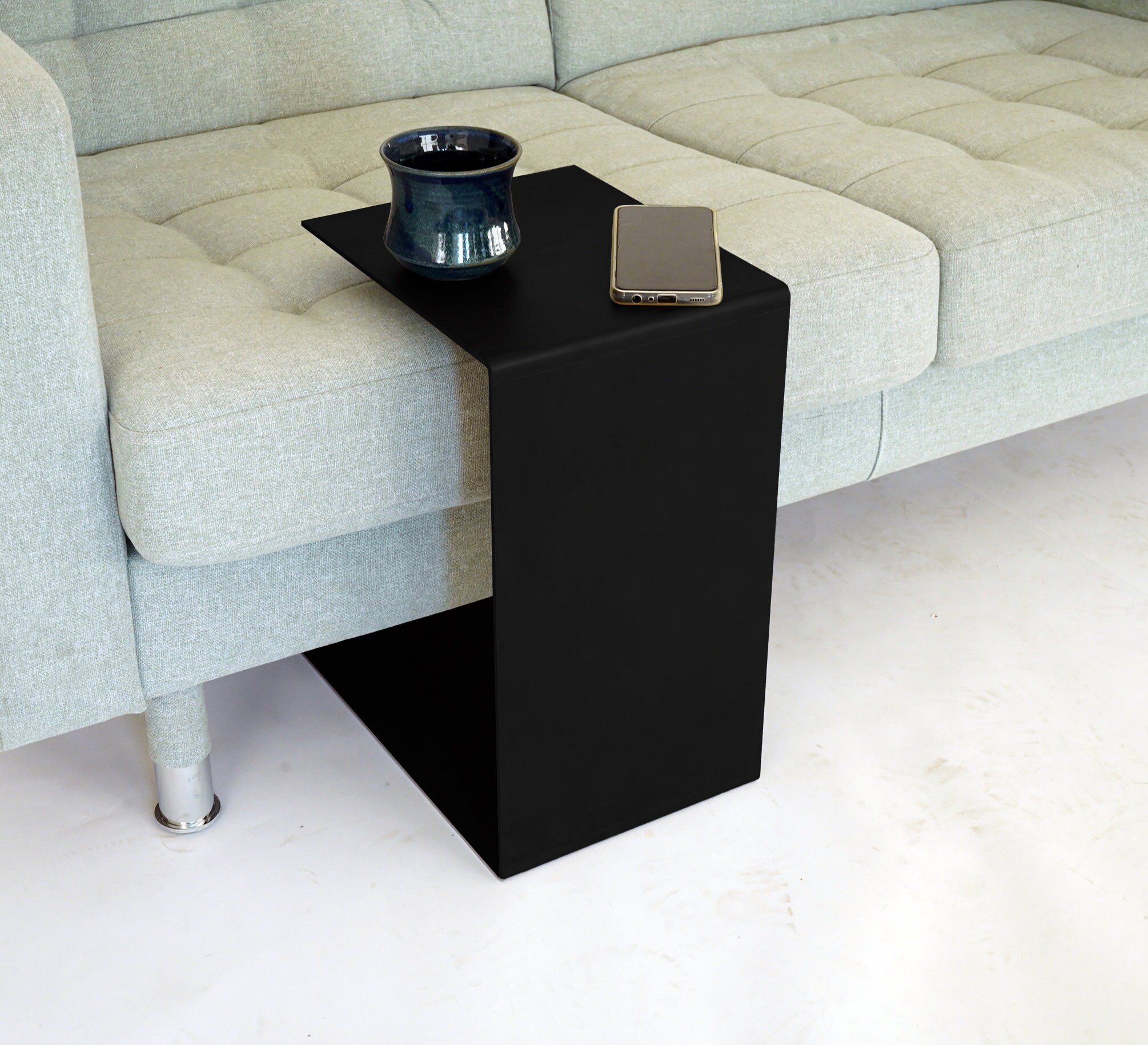Black C Side Table Metal Coffee Table C Table Black Coffee Table Etsy