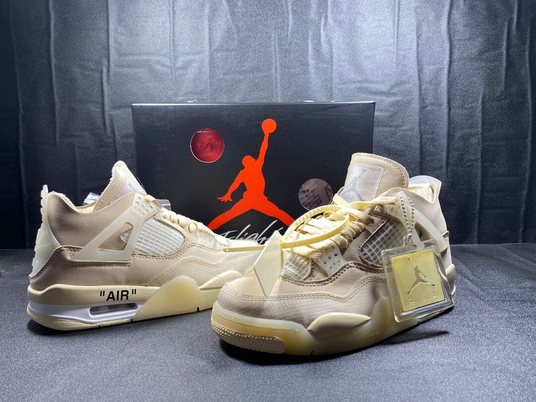 UA Custom Air Jordan 4 off White Sail Air Jordan off White - Etsy