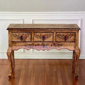 Consola/Aparador antiguo pintado a mano, estilo holandés de Pensilvania, c. 1900