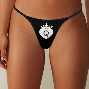 Queen Of Hearts Crown Thong, QOH Thong, Raceplay Gift, Bleached, Bleachbunny, BWC, Interracial, White Owned, Colonized