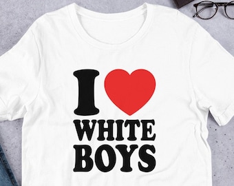 I Herz Weiß Jungen T-Shirt, I Love Weiß Jungen Shirt, QOH Geschenk, Gebleicht, BWC, Interrassisch, Bleachbunny, Queen Of Hearts